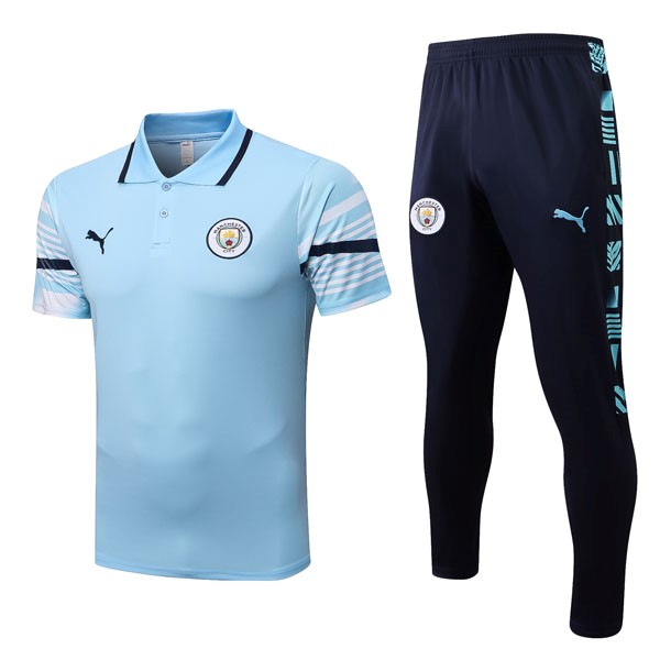 Polo Manchester City Komplett-Set 2022-23 Blau
